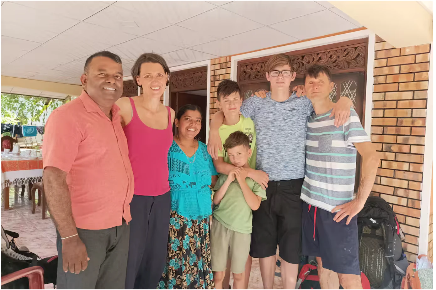 Gunarathna and his family welcoming guests at Green Village